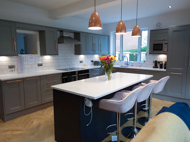 Church Road house extension with fitted kitchen